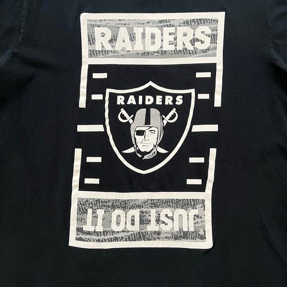 Nike Just Do It Las Vegas Raiders NFL Football Fan Black T Shirt Size XL - Picture 2 of 6